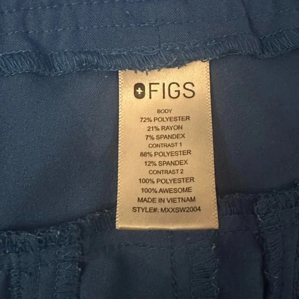 FIGS Blue Scrub Jogger Pants Tapered Athletic Fit Medical Workwear Men’s Large